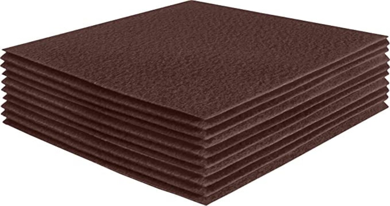 FabricLA Acrylic Felt Sheets For Crafts - Soft Precut 12" X 12" Inches (30.5cm X 30.5cm) Felt Squares - Use Felt Fabric Craft Sheets for DIY, Hobby, Costume, And Decoration - Light Brown, 14 Pieces